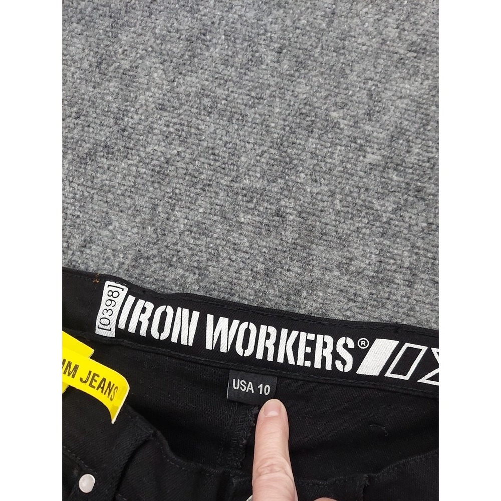Ironworkers Jeans Womens 10 Black Padded Knees Bootcut Biker Work Denim BILT - Picture 5 of 14